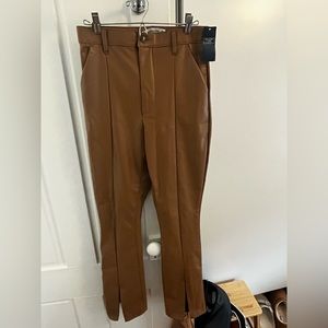 Abercrombie and Fitch Split Leg Leather Pants NWT